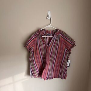 Democracy Pink and Purple Striped Blouse